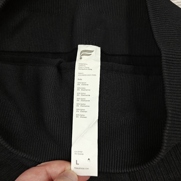 Fabletics Black Seamless Rib High-Waisted Leggings Size Large - Picture 9 of 11